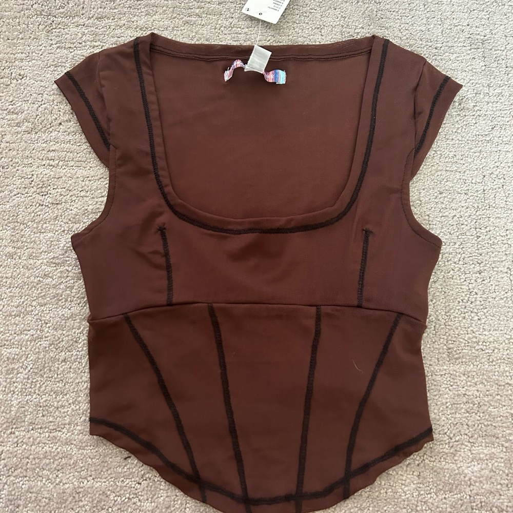 NWT urban mesh corset top